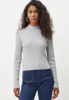 MICHAEL Michael Kors pulover femei, culoarea gri, cu turtleneck, MF461267BX imagine