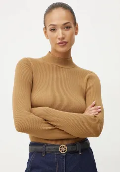 MICHAEL Michael Kors pulover femei, culoarea maro, light, cu turtleneck, MF460Z133D imagine