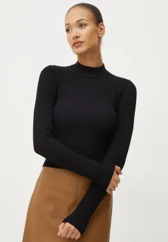 MICHAEL Michael Kors pulover femei, culoarea negru, light, cu turtleneck, MF460Z133D imagine