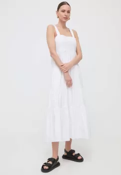 MICHAEL Michael Kors rochie culoarea alb, midi, evazati imagine