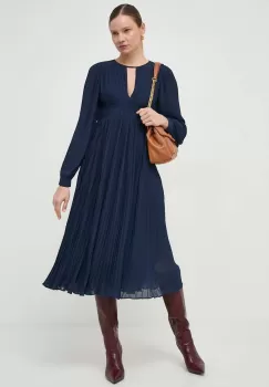 MICHAEL Michael Kors rochie culoarea albastru marin, midi, evazati imagine