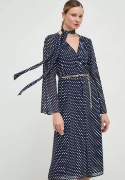 MICHAEL Michael Kors rochie culoarea albastru marin, midi, evazati imagine