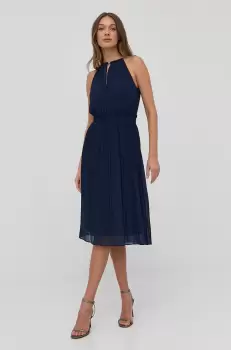 MICHAEL Michael Kors rochie culoarea albastru marin, midi, evazati imagine