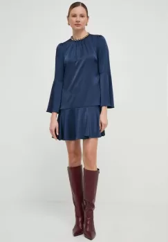 MICHAEL Michael Kors rochie culoarea albastru marin, mini, evazati imagine