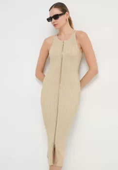 MICHAEL Michael Kors rochie culoarea auriu, midi, mulata imagine