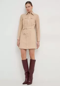 MICHAEL Michael Kors rochie culoarea bej, mini, evazati imagine