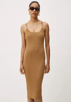 MICHAEL Michael Kors rochie culoarea bej, mini, mulata, MT482IL33D imagine