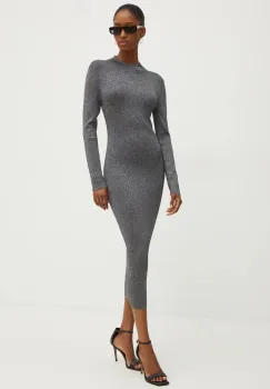 MICHAEL Michael Kors rochie culoarea gri, midi, mulata, MF482KPAFB imagine