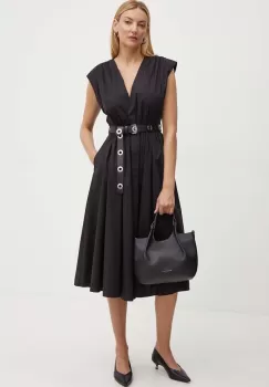 MICHAEL Michael Kors rochie culoarea negru, midi, evazati, MT482F5F4C imagine