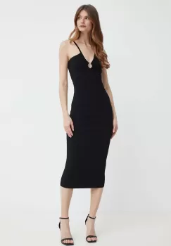 MICHAEL Michael Kors rochie culoarea negru, midi, mulata imagine