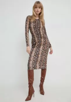 MICHAEL Michael Kors rochie culoarea negru, midi, mulata imagine