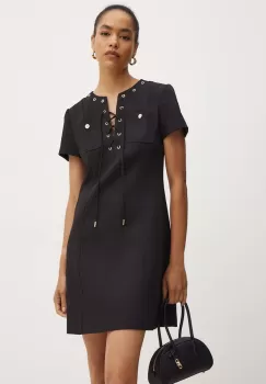 MICHAEL Michael Kors rochie culoarea negru, mini, drept, MT482GQ3GZ imagine