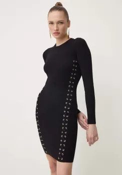 MICHAEL Michael Kors rochie culoarea negru, mini, mulata, MT482FQ5ZV imagine
