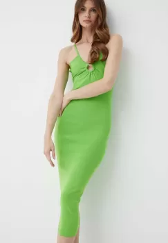 MICHAEL Michael Kors rochie culoarea verde, midi, mulata imagine