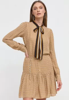 MICHAEL Michael Kors rochie din amestec de matase culoarea portocaliu, mini, drept imagine