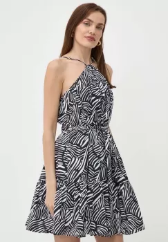 MICHAEL Michael Kors rochie din bumbac culoarea negru, mini, evazati imagine