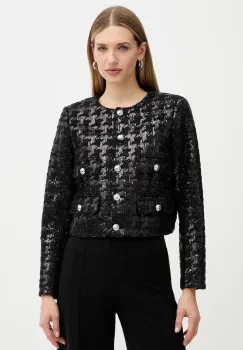 MICHAEL Michael Kors sacou culoarea negru, un singur rand de nasturi, MF510CAJSD imagine