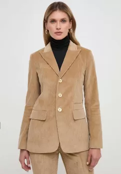 MICHAEL Michael Kors sacou din bumbac culoarea bej, un singur rand de nasturi, neted imagine