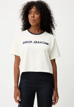 MICHAEL Michael Kors tricou din bumbac culoarea bej, MF551WN2ZU imagine
