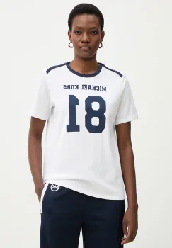 MICHAEL Michael Kors tricou din bumbac culoarea bej, MR651WT97J imagine