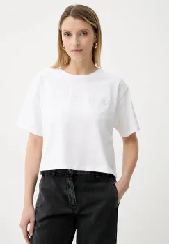 MICHAEL Michael Kors tricou din bumbac culoarea bej, MT551VJ2ZU imagine