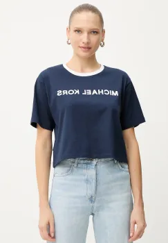 MICHAEL Michael Kors tricou din bumbac culoarea bleumarin, MF551WN2ZU imagine