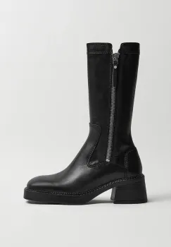 Miista cizme de piele Anke culoarea negru, cu toc drept, E8_3988 imagine