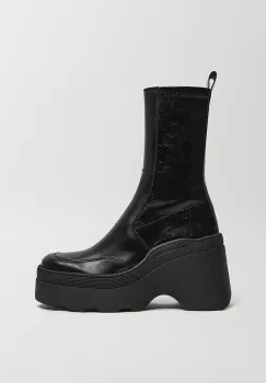 Miista cizme de piele Deandra culoarea negru, cu toc plat, E8_4053 imagine