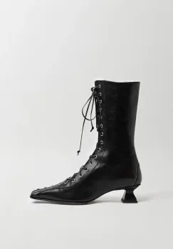 Miista cizme de piele Emile culoarea negru, cu toc drept, MI_5545 imagine