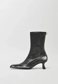 Miista cizme de piele Lynette femei, culoarea gri, cu toc drept, MI_5584 imagine