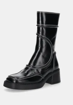 Miista cizme de piele Malene culoarea negru, cu toc drept, E8_2623 imagine