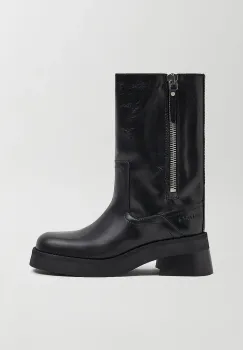 Miista cizme din piele intoarsa Gunda culoarea negru, cu toc drept, E8_4039 imagine