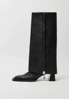 Miista ghete de piele Bellamy femei, culoarea negru, cu toc drept, MI_5586 imagine