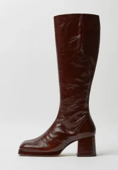 Miista ghete de piele Donna culoarea bordo, cu toc drept, MI_5352 imagine