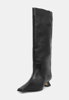 Miista ghete de piele Effie culoarea negru, cu toc drept, MI_5871 imagine