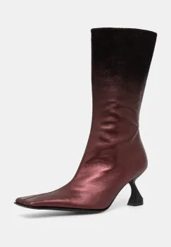 Miista ghete de piele Pearl femei, culoarea bordo, cu toc cui, MI_5593 imagine