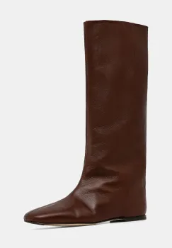 Miista ghete de piele Severine culoarea maro, cu toc plat, MI_5776 imagine