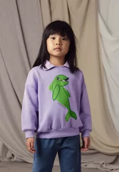Mini Rodini bluza copii Dolphin culoarea violet, cu imprimeu imagine