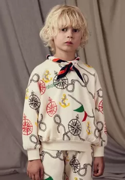 Mini Rodini bluza copii Nautical culoarea bej, modelator imagine