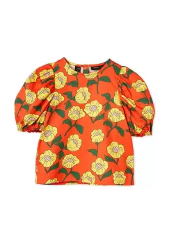 Mini Rodini bluza de bumbac pentru copii culoarea portocaliu, modelator imagine