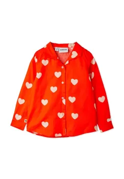 Mini Rodini camasa de bumbac pentru copii Hearts culoarea portocaliu, 26120179 imagine