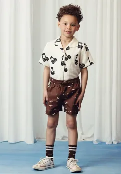 Mini Rodini camasa de bumbac pentru copii Note culoarea alb, 2522017910 imagine