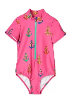 Mini Rodini costum de baie dintr-o bucata pentru copii culoarea roz imagine