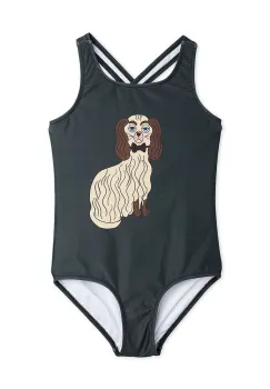 Mini Rodini costum de baie dintr-o bucata pentru copii Dashing dog culoarea negru, 1100006499 imagine