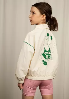 Mini Rodini geaca bomber pentru copii culoarea alb imagine