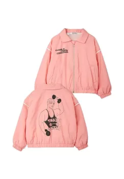 Mini Rodini geaca bomber pentru copii culoarea roz imagine