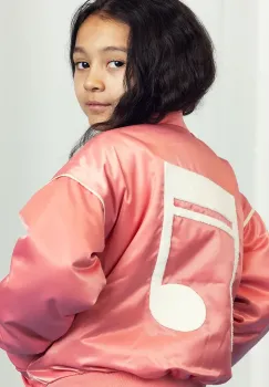 Mini Rodini geaca bomber pentru copii Note culoarea portocaliu, 2521010328 imagine