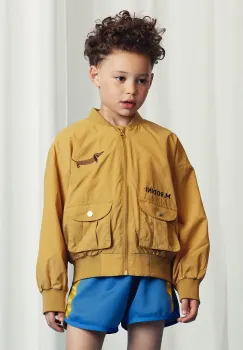 Mini Rodini geaca copii Dog culoarea galben, 2521010113 imagine