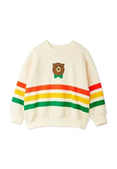 Mini Rodini hanorac de bumbac pentru copii Bear culoarea bej, cu imprimeu, 25720151 imagine