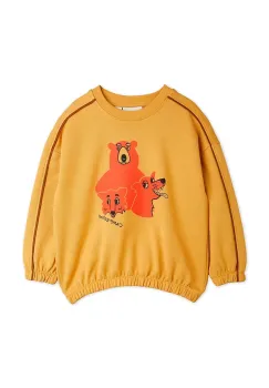 Mini Rodini hanorac de bumbac pentru copii Camp Rodini culoarea maro, cu imprimeu, 2562010113 imagine